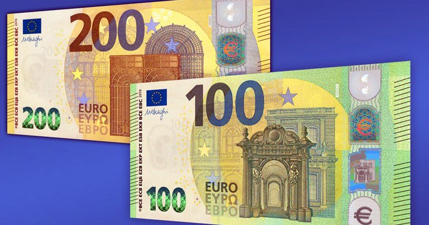 Yeni 100 ve 200 euroluk banknotlar piyasada